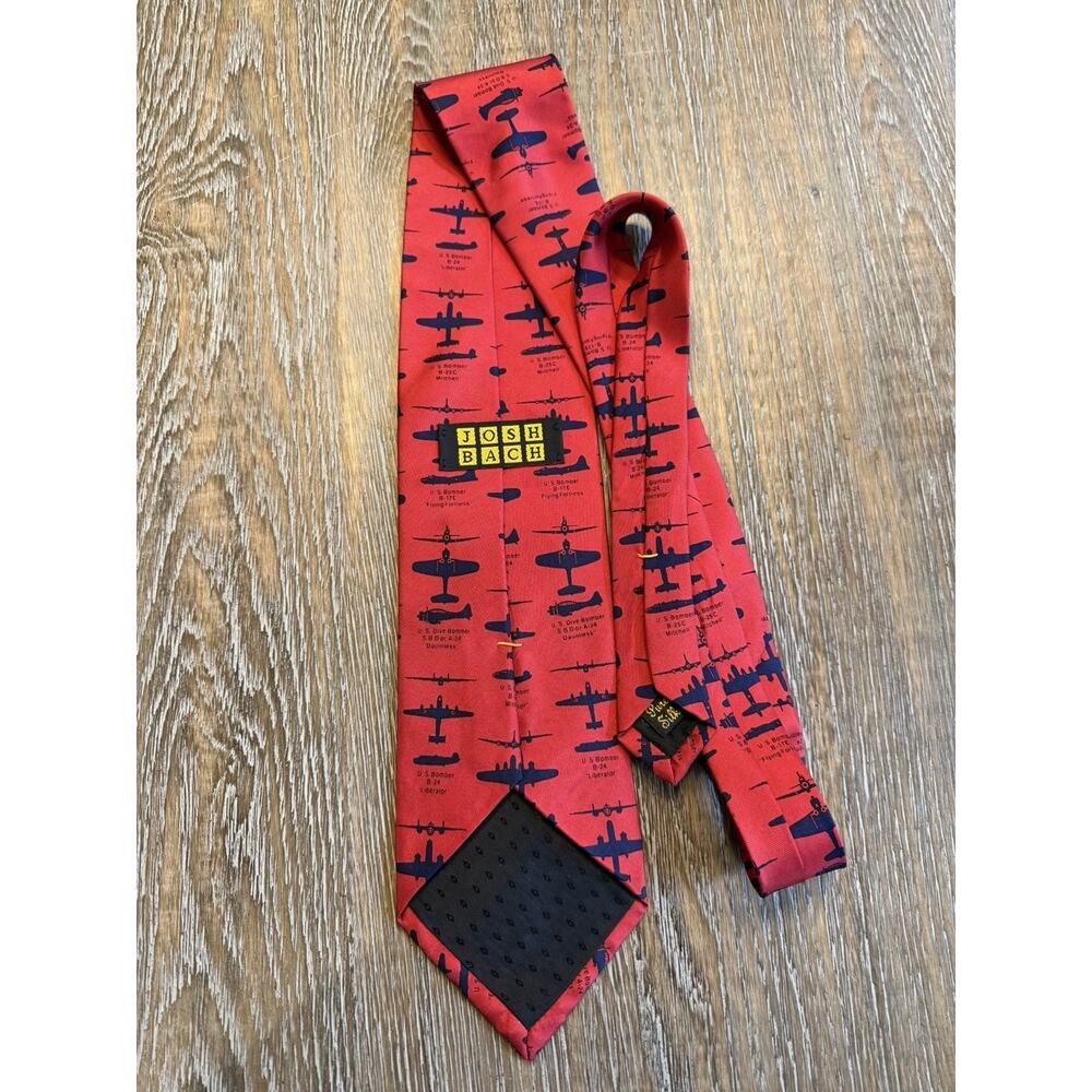 Josh Bach WW2 US‎ Air Force B-17 B-25 Bomber Planes Military Print Silk Tie New